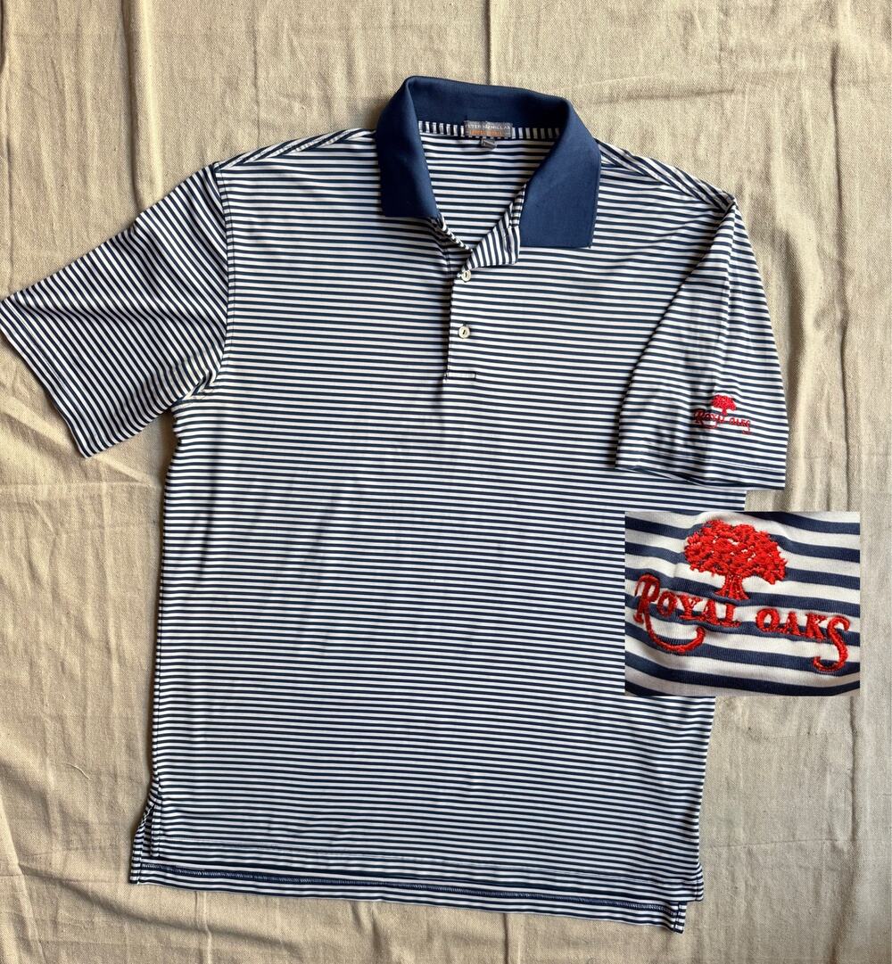 Peter Millar Golf Polo Shirt Men’s L Summer Comfort Royal Oaks Performance READ